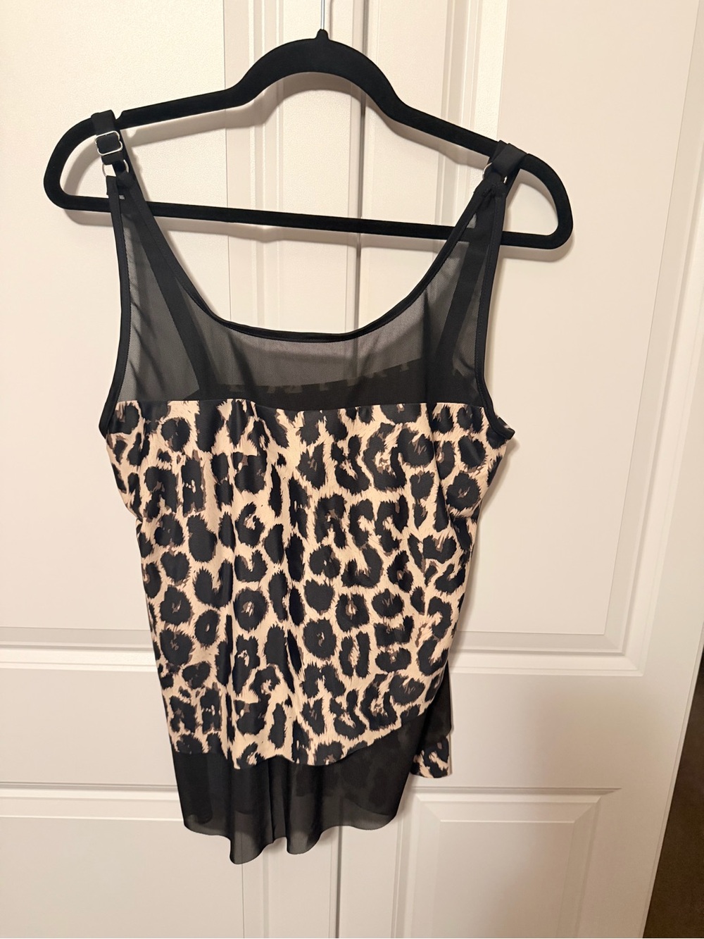 COVERGIRL Black and Cream Leopard Print Sleeveless Top